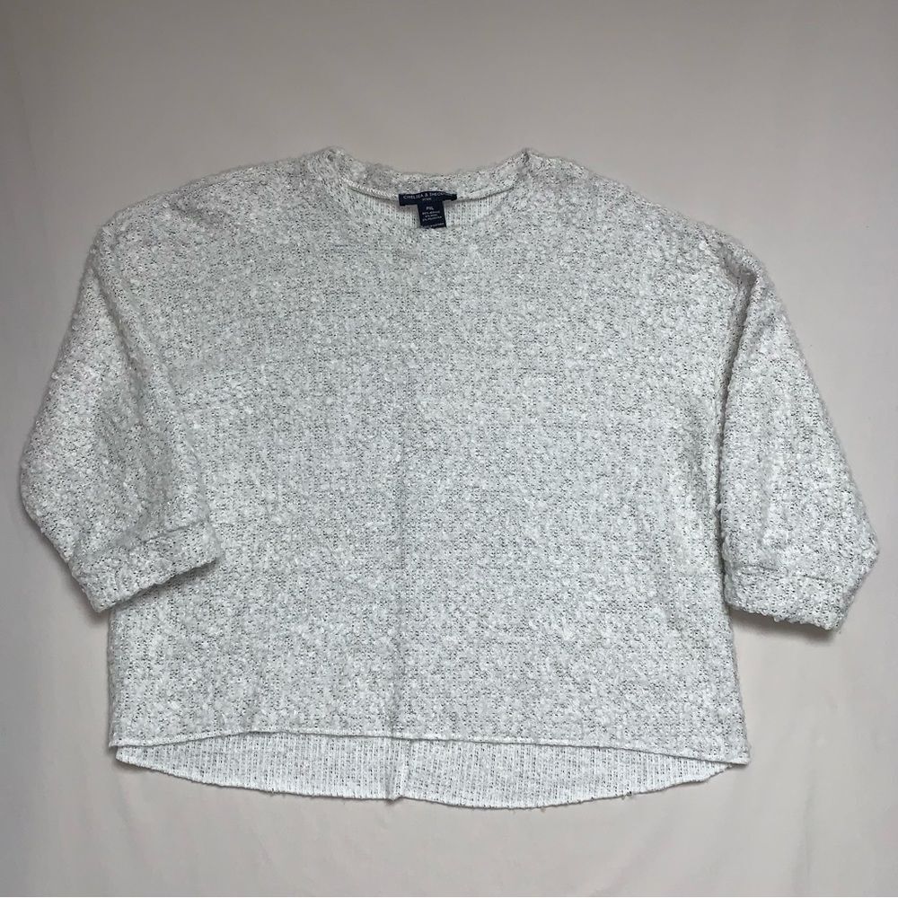 Chelsea Gray marled marbled sweater Women’s PXL Oversized Cropped Cozy Soft Warm
